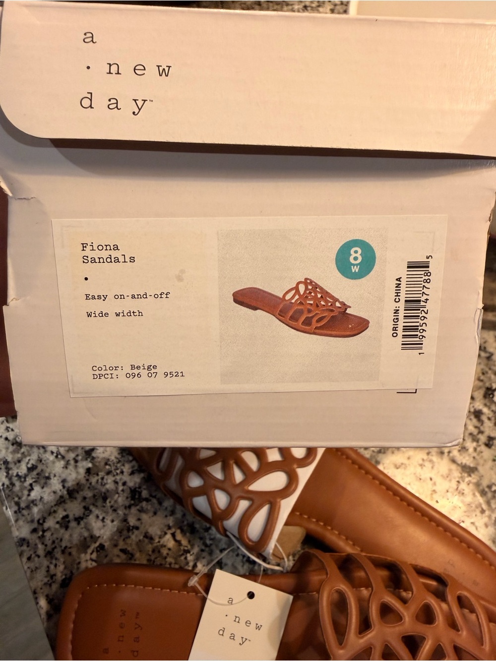 a new day Fiona Slide Sandals in Tan